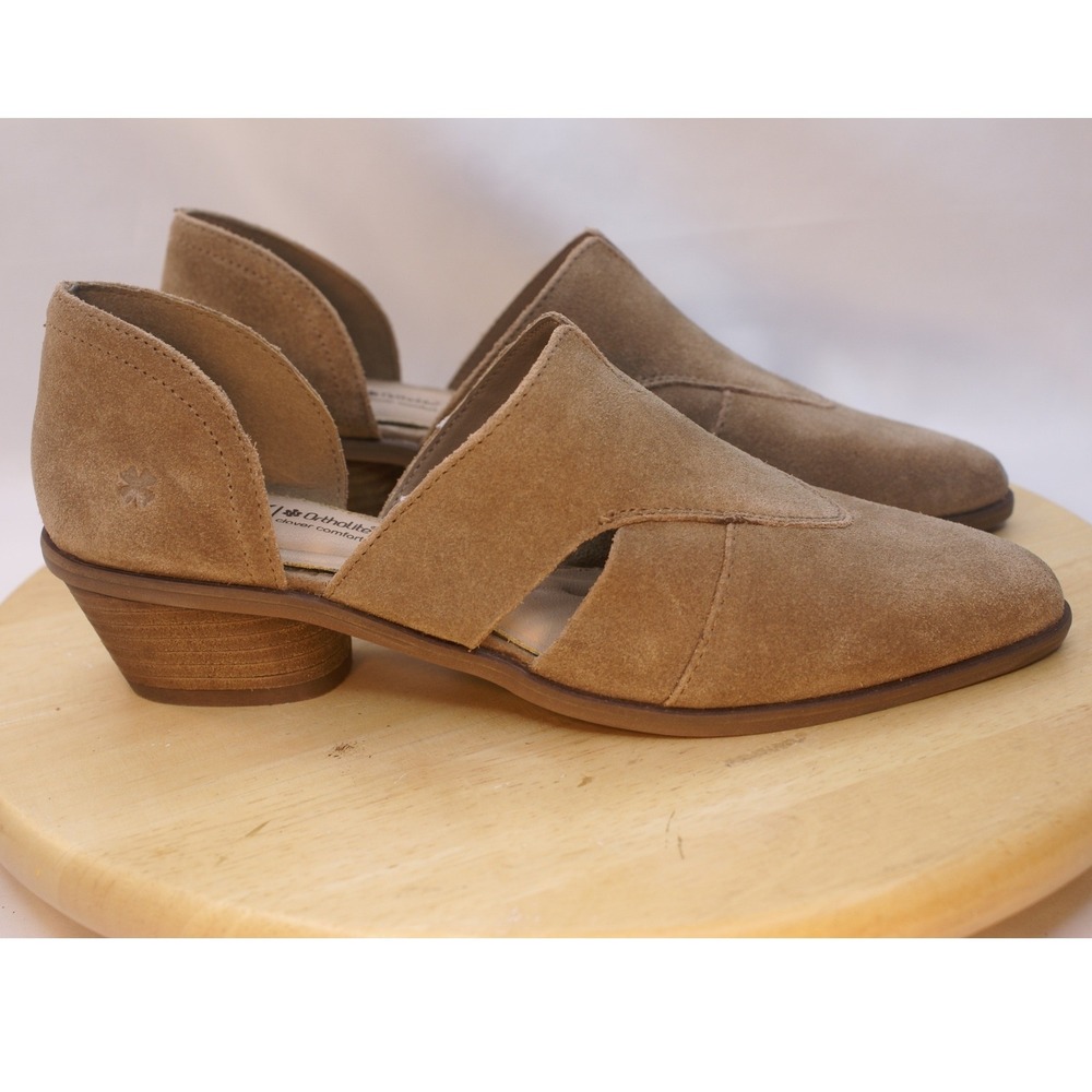 Lucky Brand Minnsy2 Tan Brown Suede Leather Cutout d'Orsay Booties Womens 8.5M - Picture 6 of 11